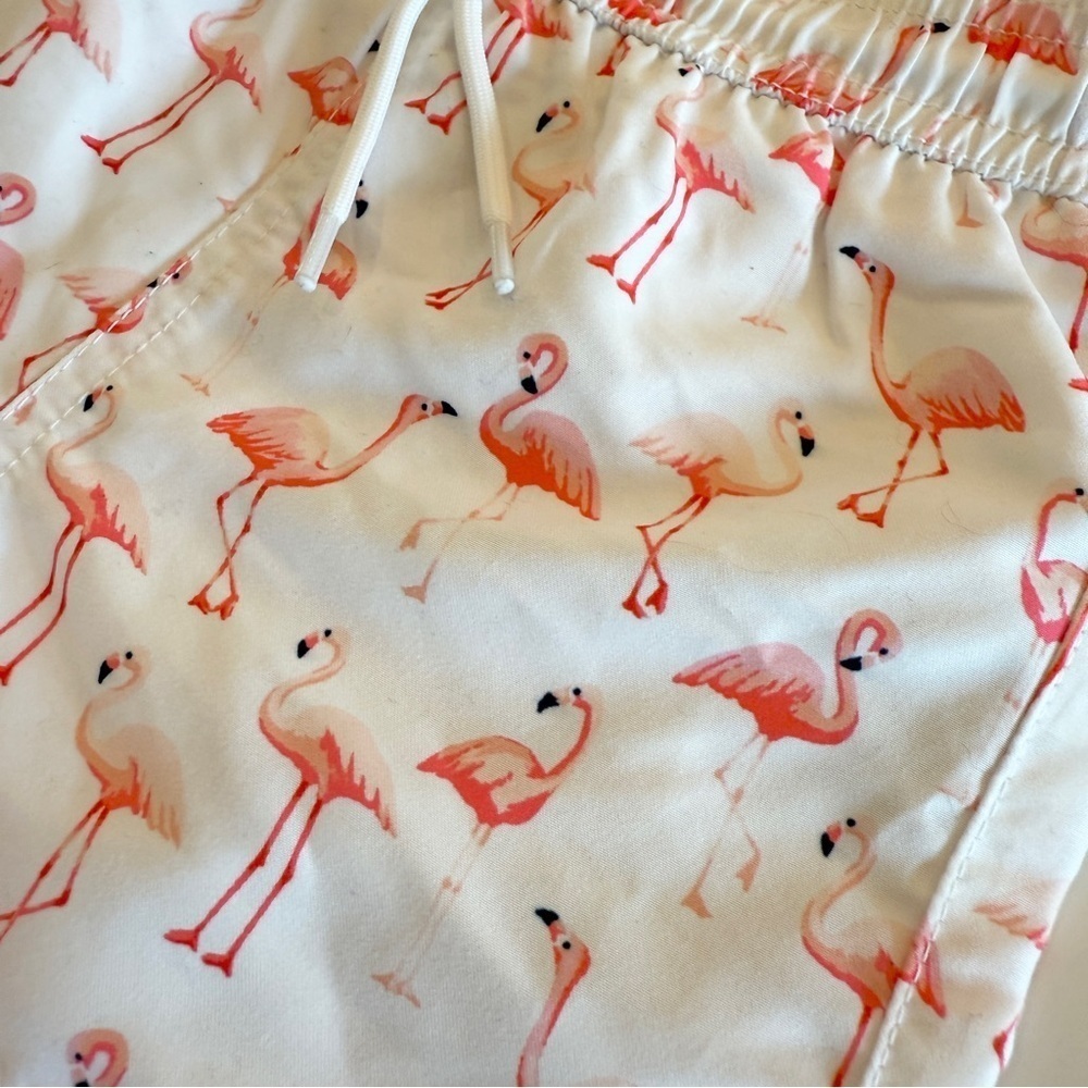 Janie and Jack Kids Flamingo Swim Trunks Size 12-18 Months Summer Vacation - Picture 5 of 9